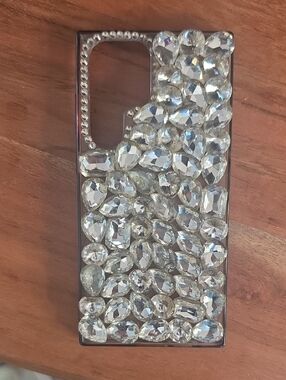 SAMSUNG GALAXY 23 ULTRA Crystal Rhinestone Bling Phone Case - Clear/Silver